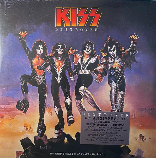 KISS Destroyer: 45th Anniversary Limited Edition Yellow & Red Colored Vinyl,Deluxe Edition 2LP'