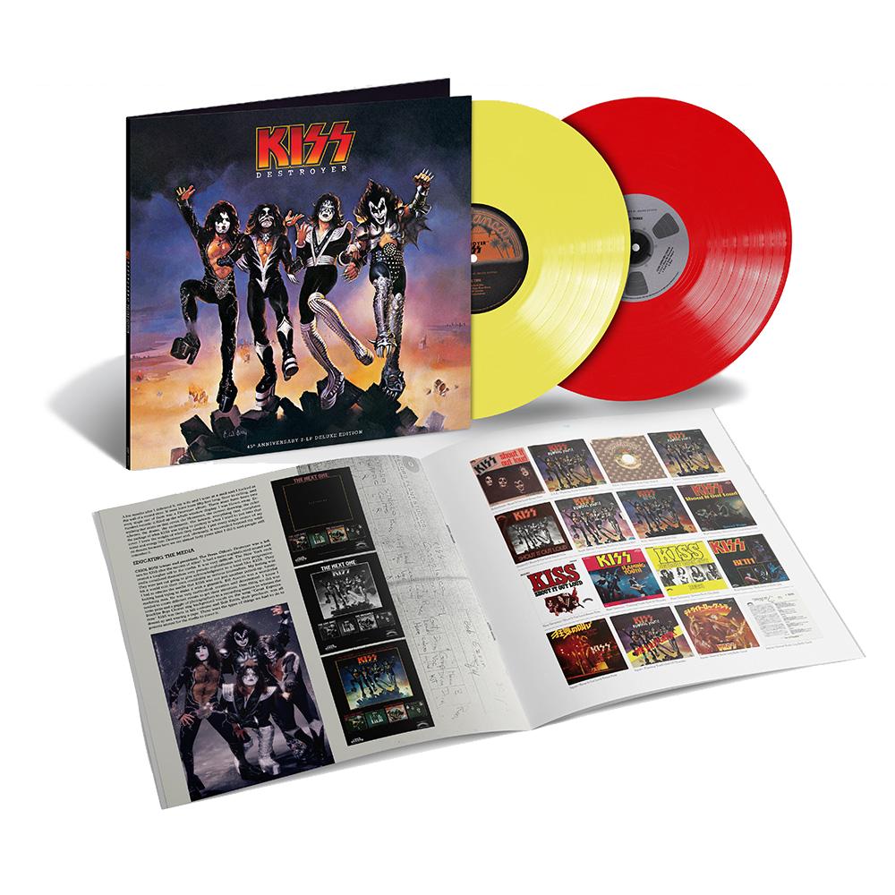 KISS Destroyer: 45th Anniversary Limited Edition Yellow & Red Colored Vinyl,Deluxe Edition 2LP'